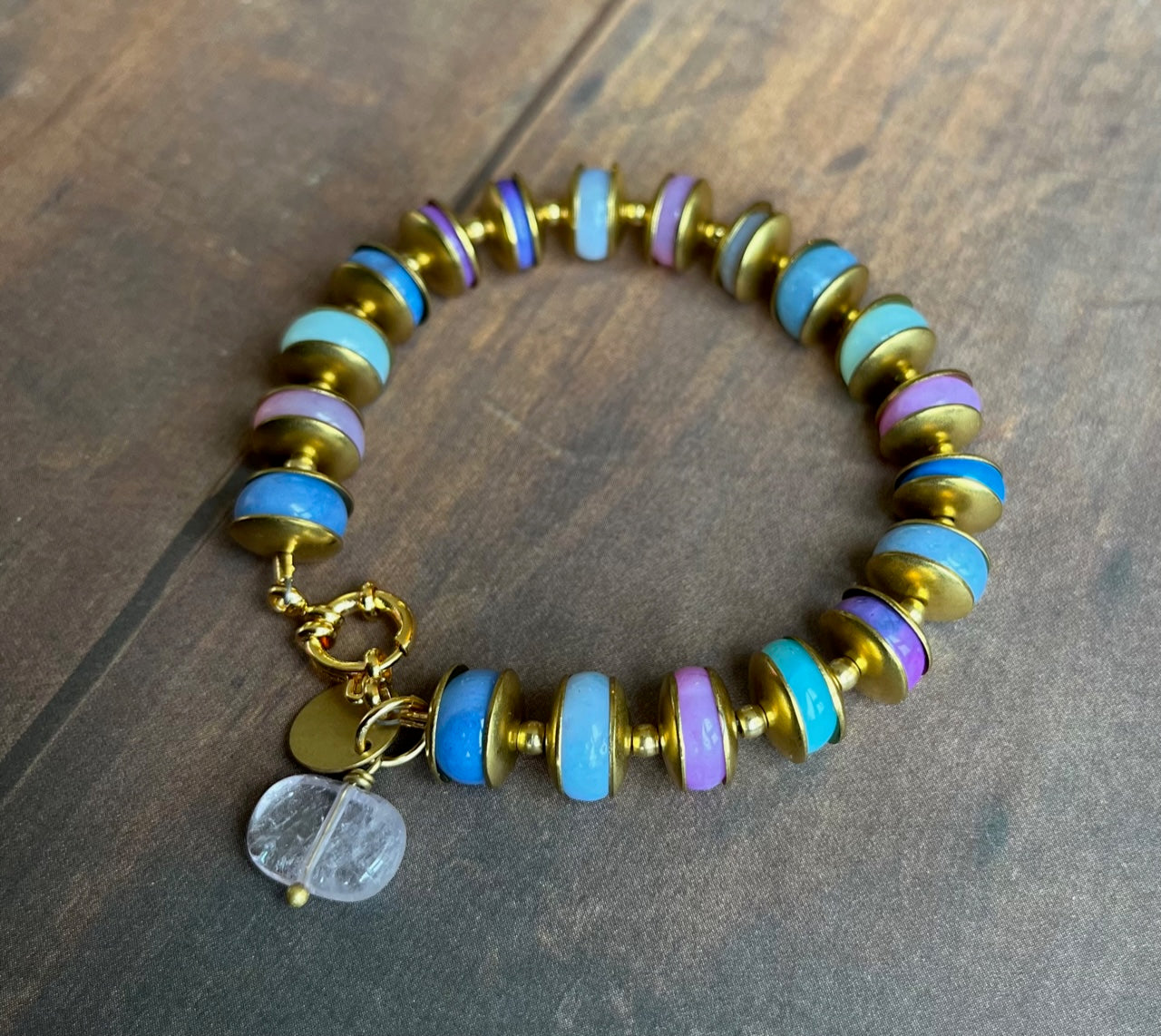 opal candy bracelet in gold