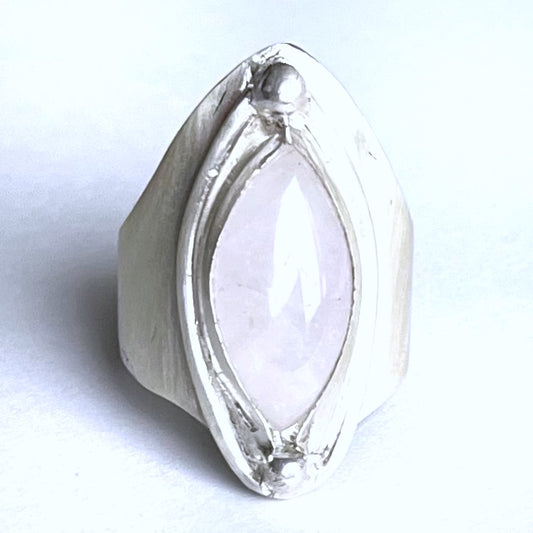 sterling silver marquise quartz ring handmade